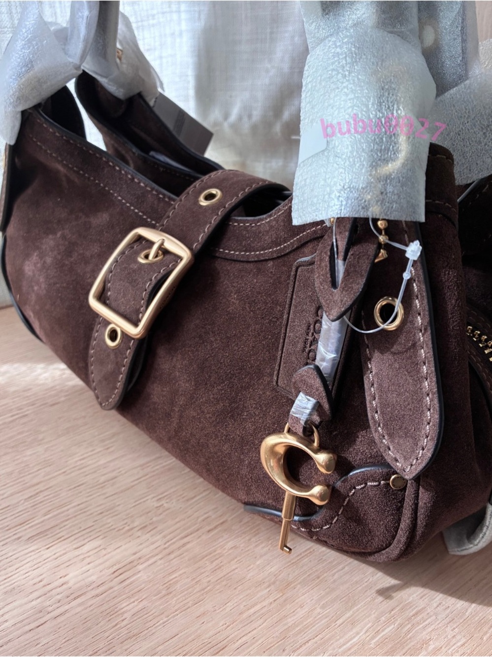 NWT🍫Coach Drifter Shoulder Bag 31 Suede Dark Chocolate Brown CFM44 Slouchy - Picture 4 of 8
